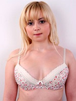 Pretty blonde with sexy chubby figure shows pussy, hot supple tits and ass
