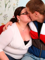 Fat teacher gets task to fuck student and she sucks cock before fucking on floor